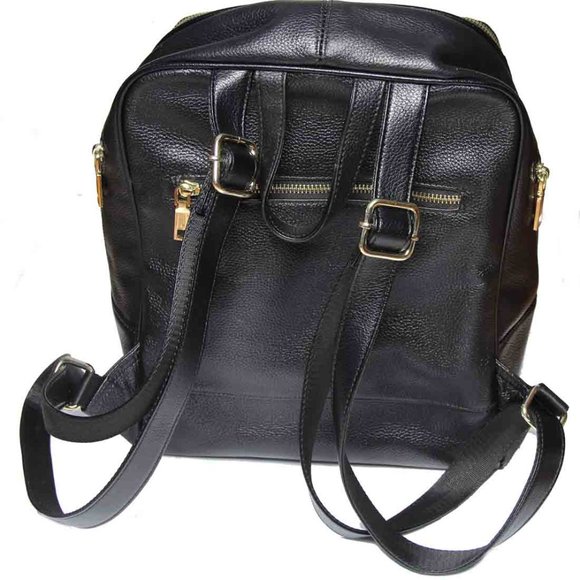 Coolcy Leather Backpack Black Women\'s